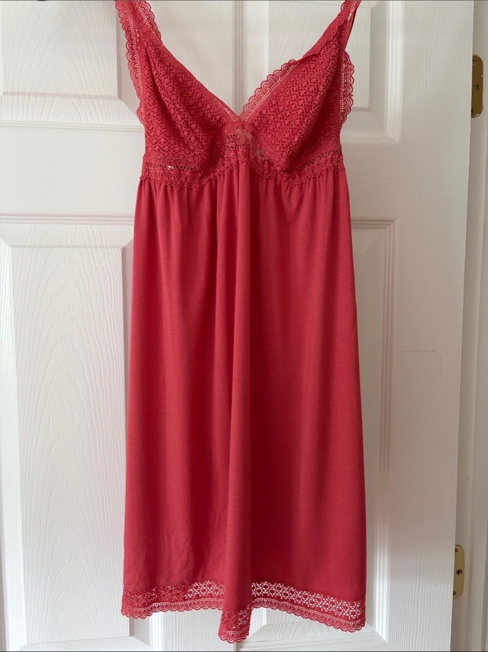 Eberjey Coral Lace-Trim Slip Chemise